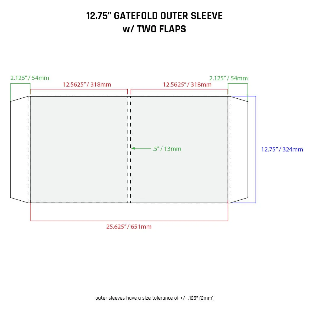 12.75" Gatefold Outer Sleeves w/ Two Flaps - 4mil (10 pack)