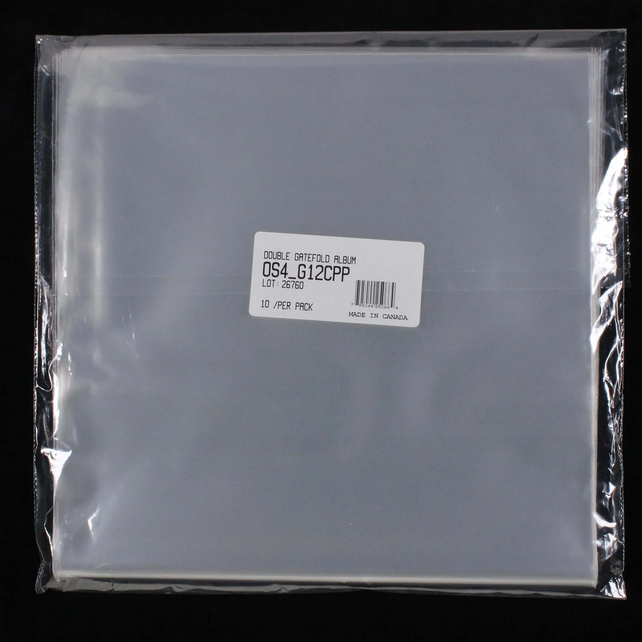 12" Gatefold Outer Sleeves w/ No Flaps - 4mil (10 pack)
