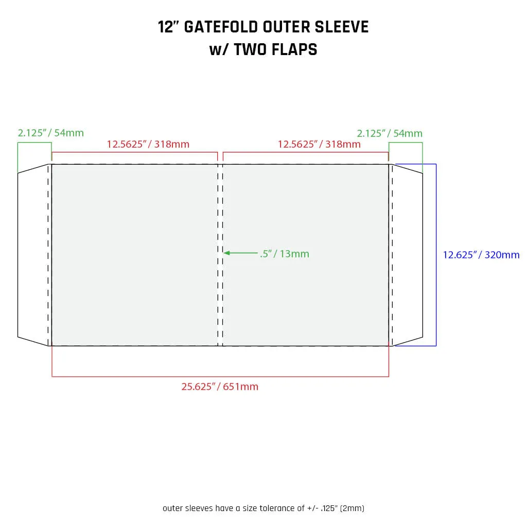 12" Gatefold Outer Sleeves w/ Two Flaps - 4mil (10 pack)