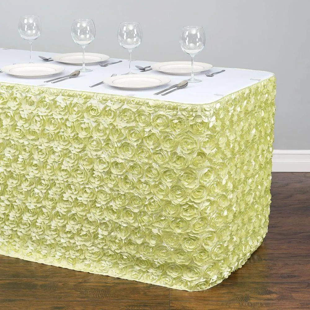14 ft. Rosette Satin Table Skirt (13 Colors)