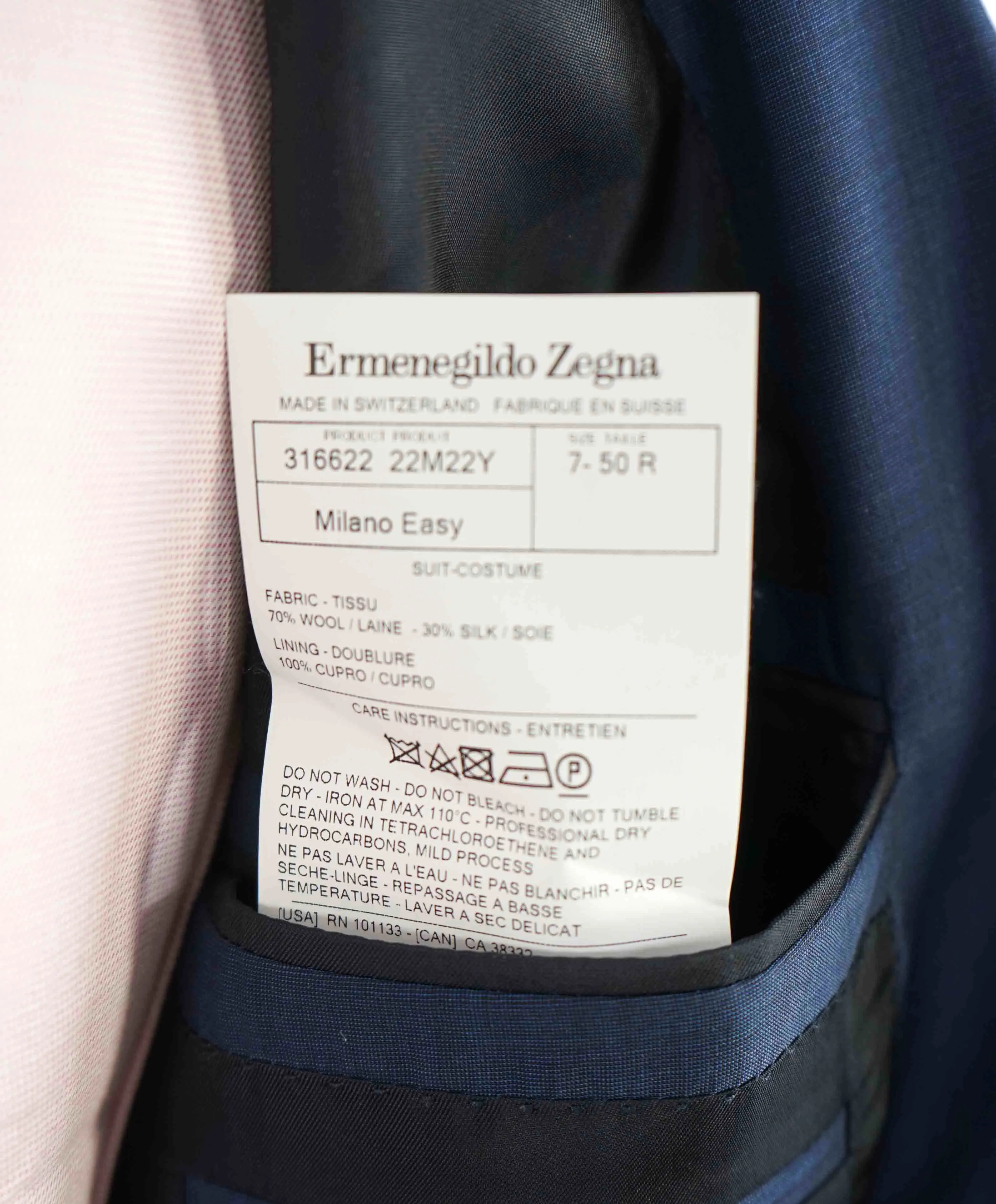 $4,995 ERMENEGILDO ZEGNA -“LEGGERISSIMO" Premium SILK Blue Suit - 40R