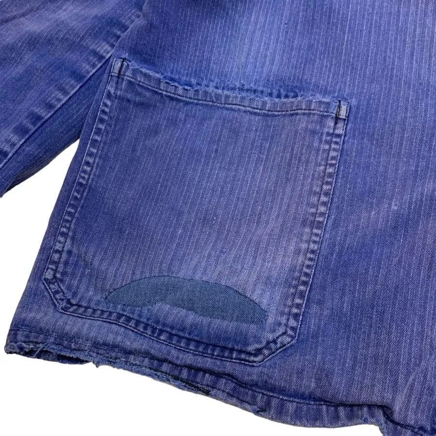 80's Vintage German Military Herringbone Twill Work Jacket / 1
