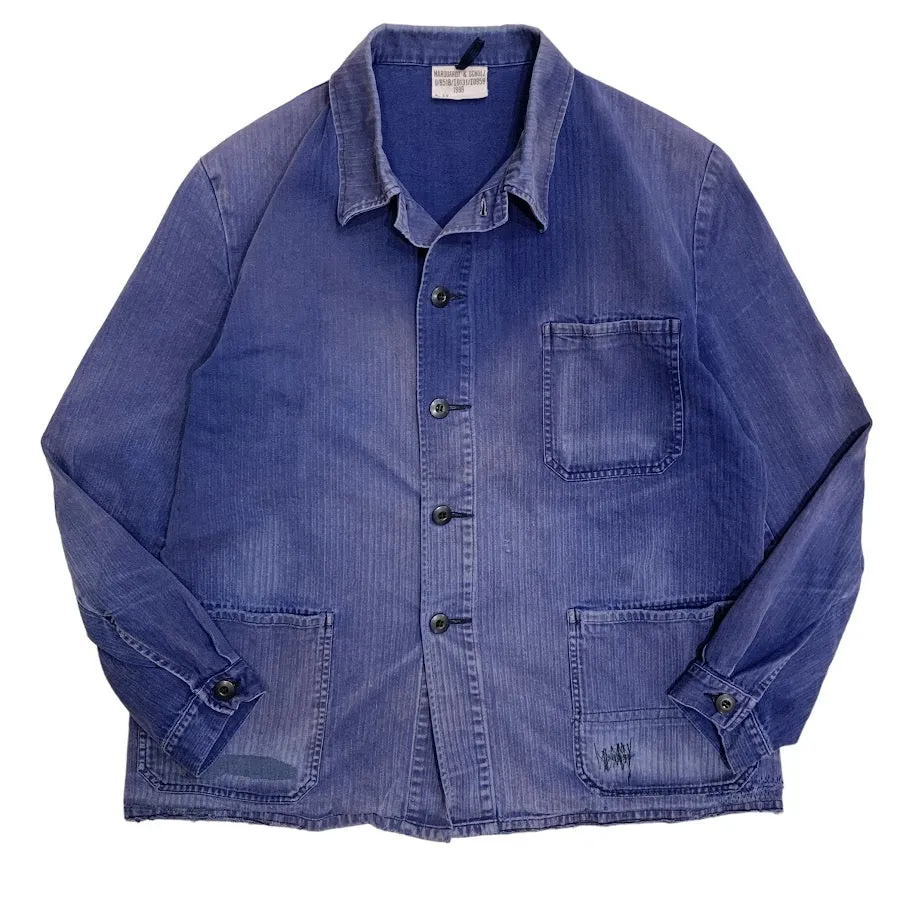 80's Vintage German Military Herringbone Twill Work Jacket / 1