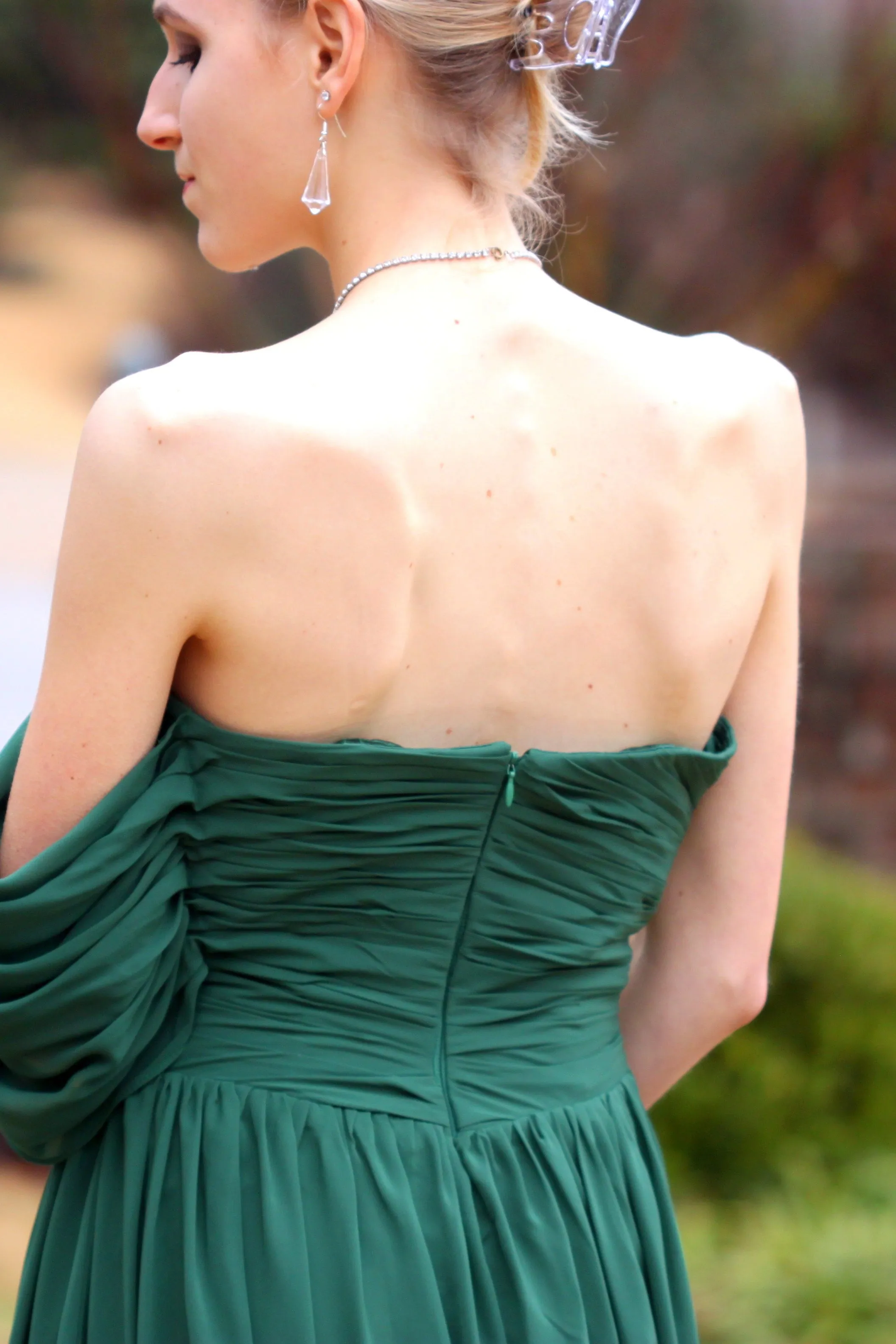 A-line Sweetheart Floor Length Chiffon Lace Backless Prom Dress