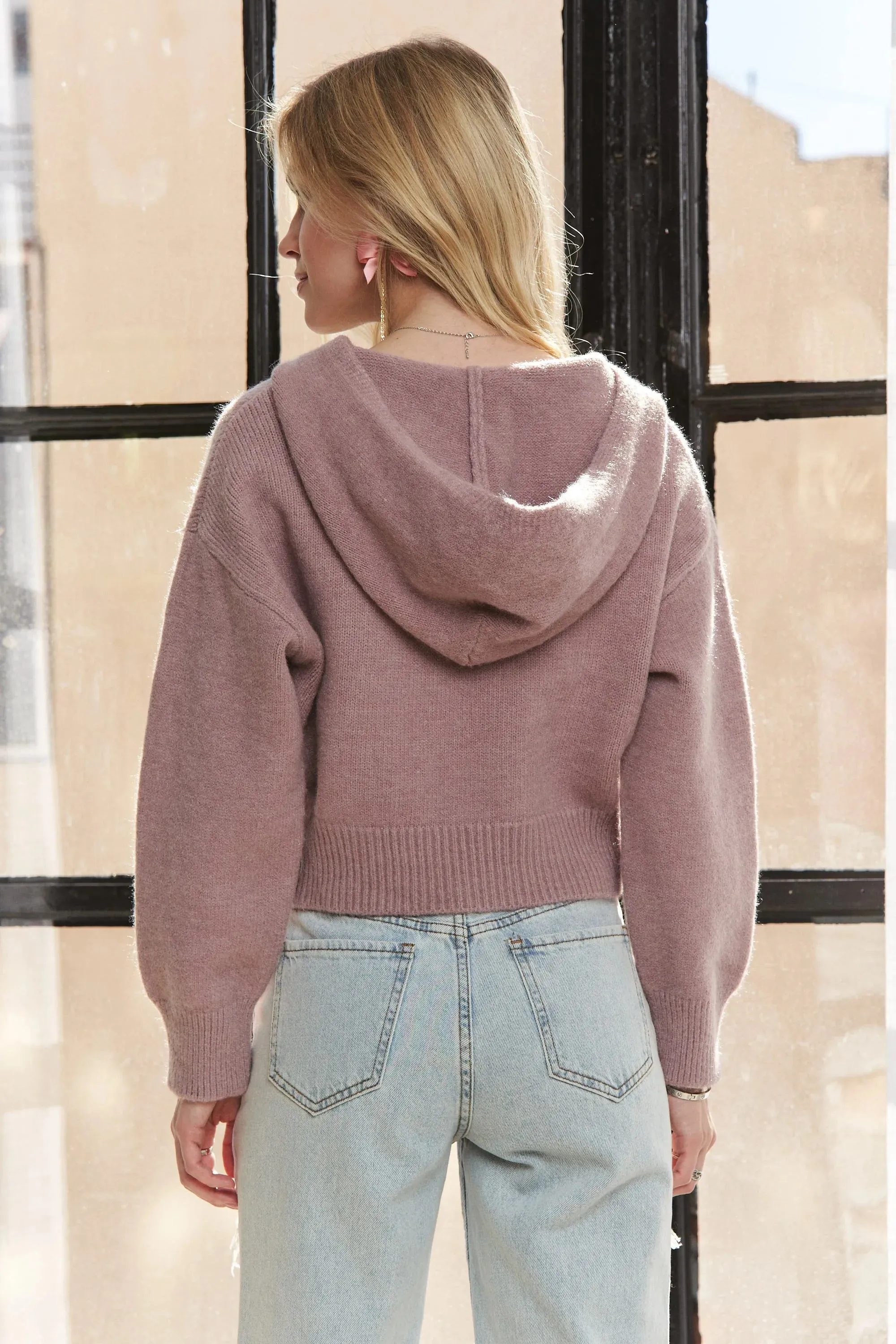ADORA Cropped Hoodie Relaxed Sweater