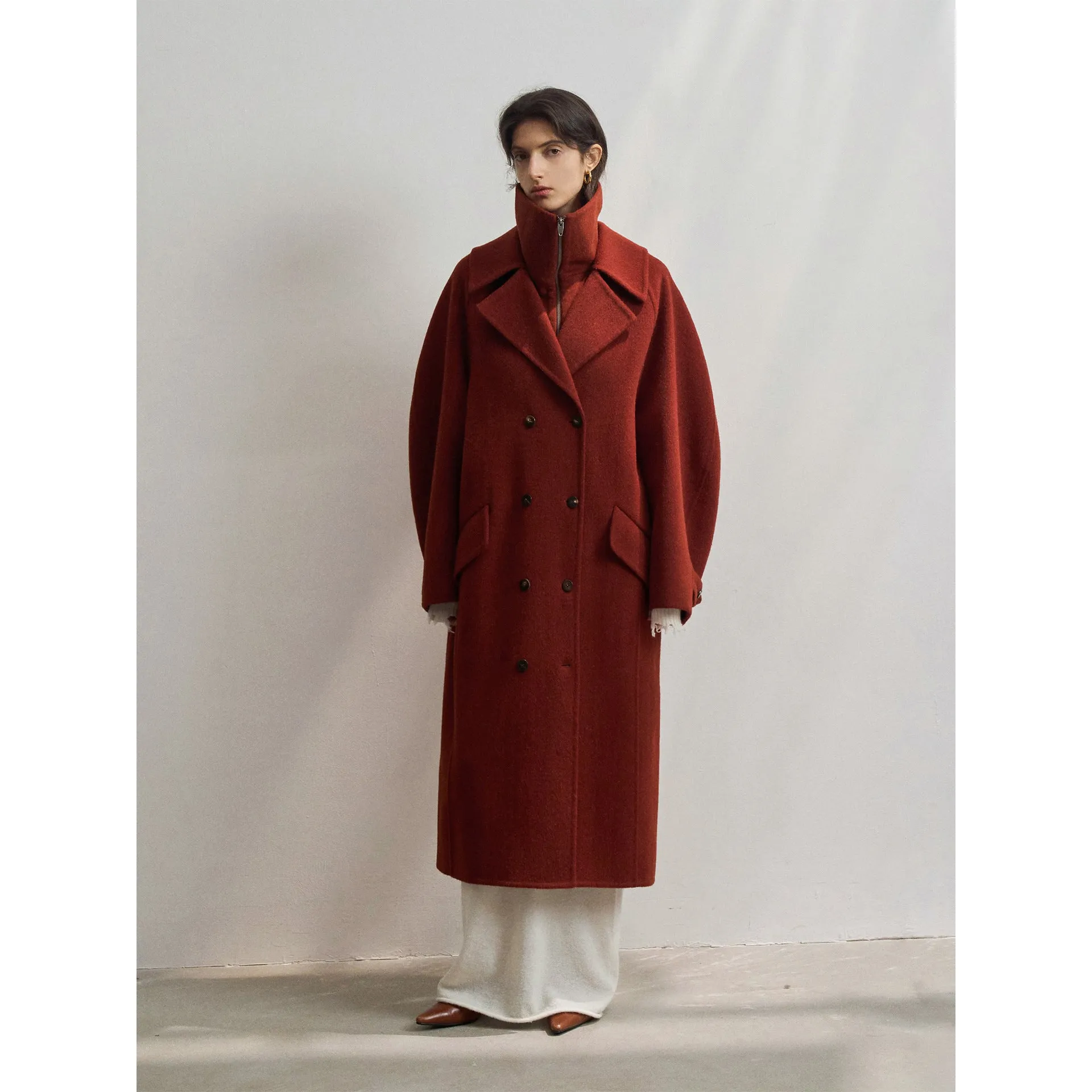 Alpaca Wool Double-Breasted Coat