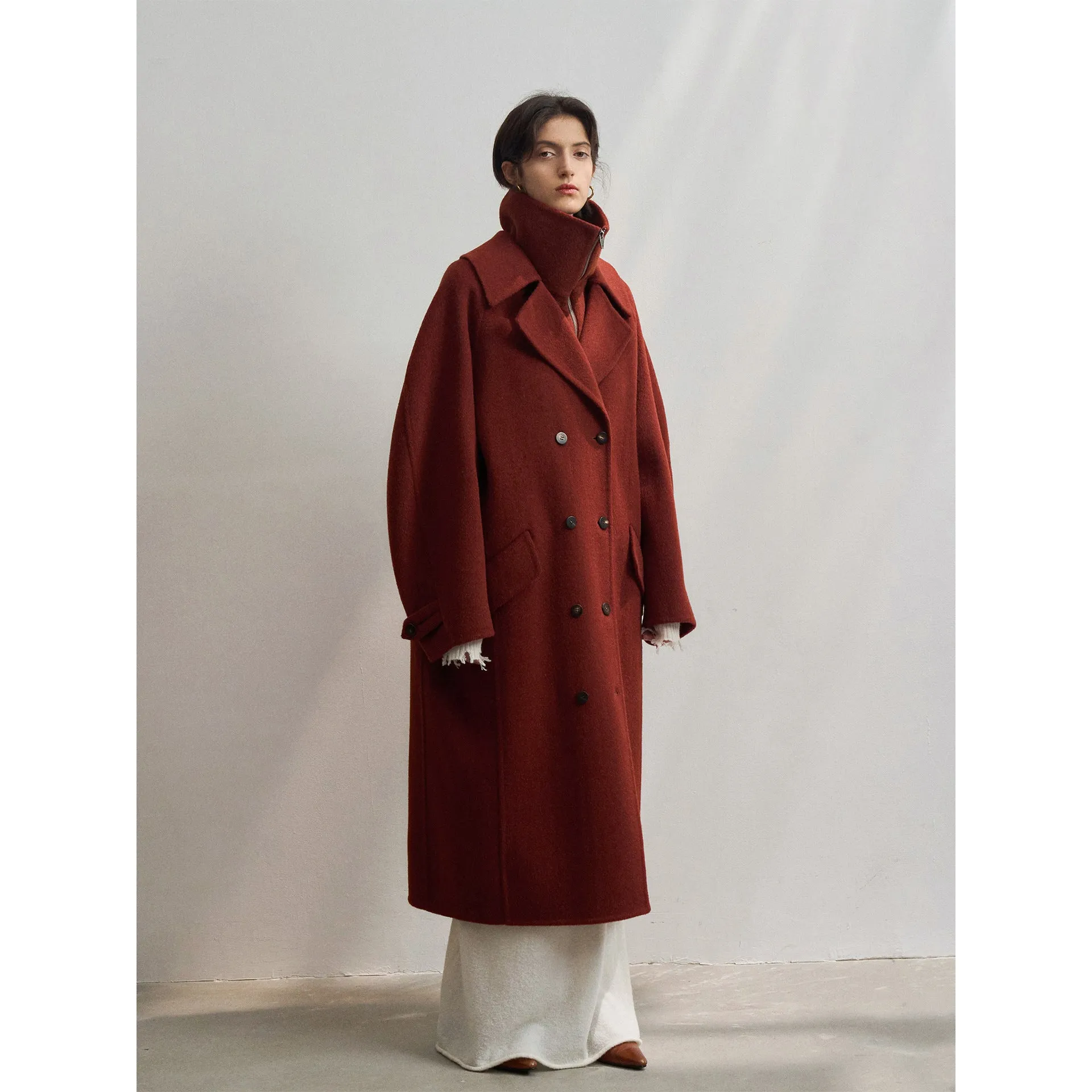 Alpaca Wool Double-Breasted Coat