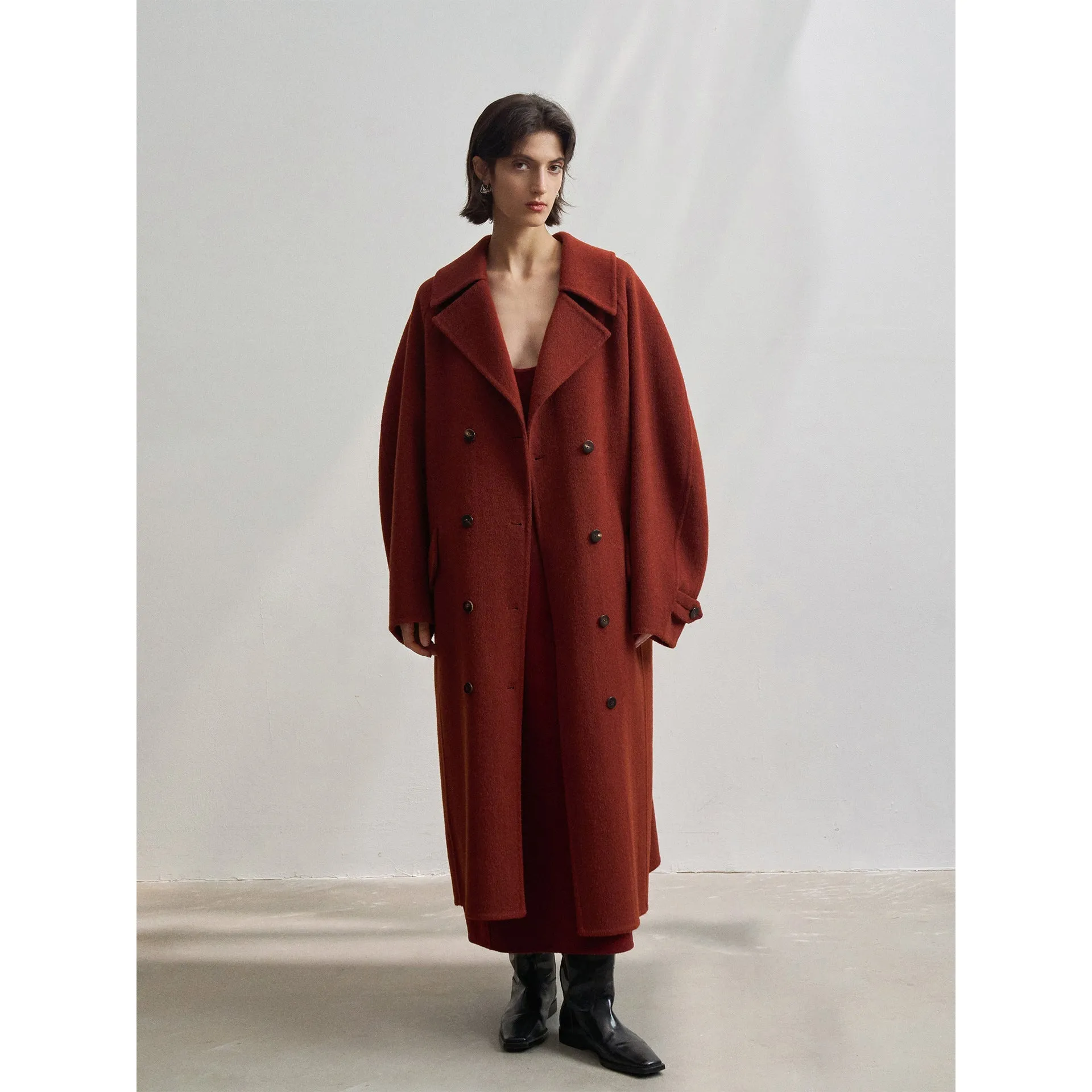Alpaca Wool Double-Breasted Coat
