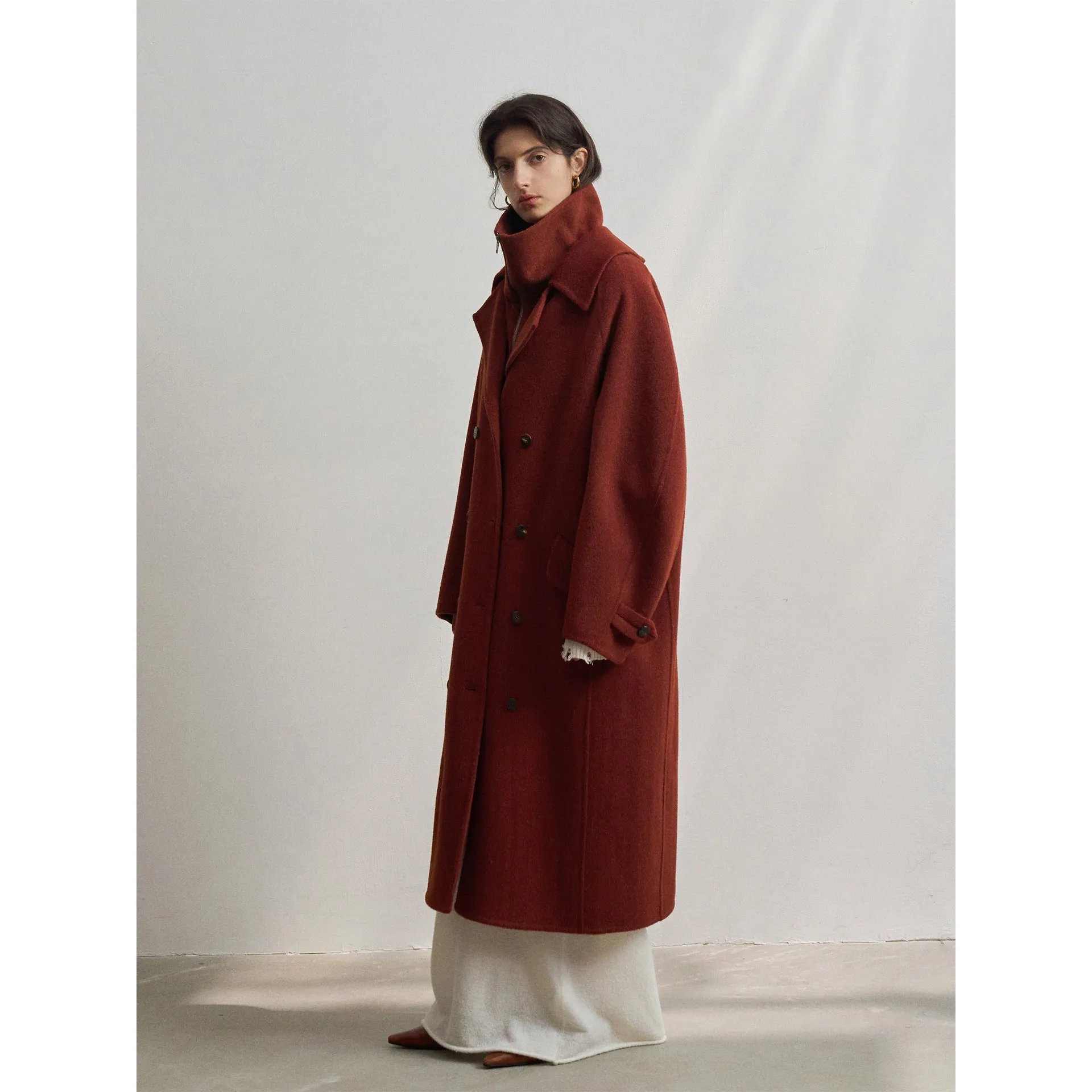 Alpaca Wool Double-Breasted Coat