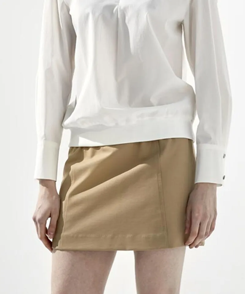 Anell Golf H Cotton Stitch Skirt - Sand Beige