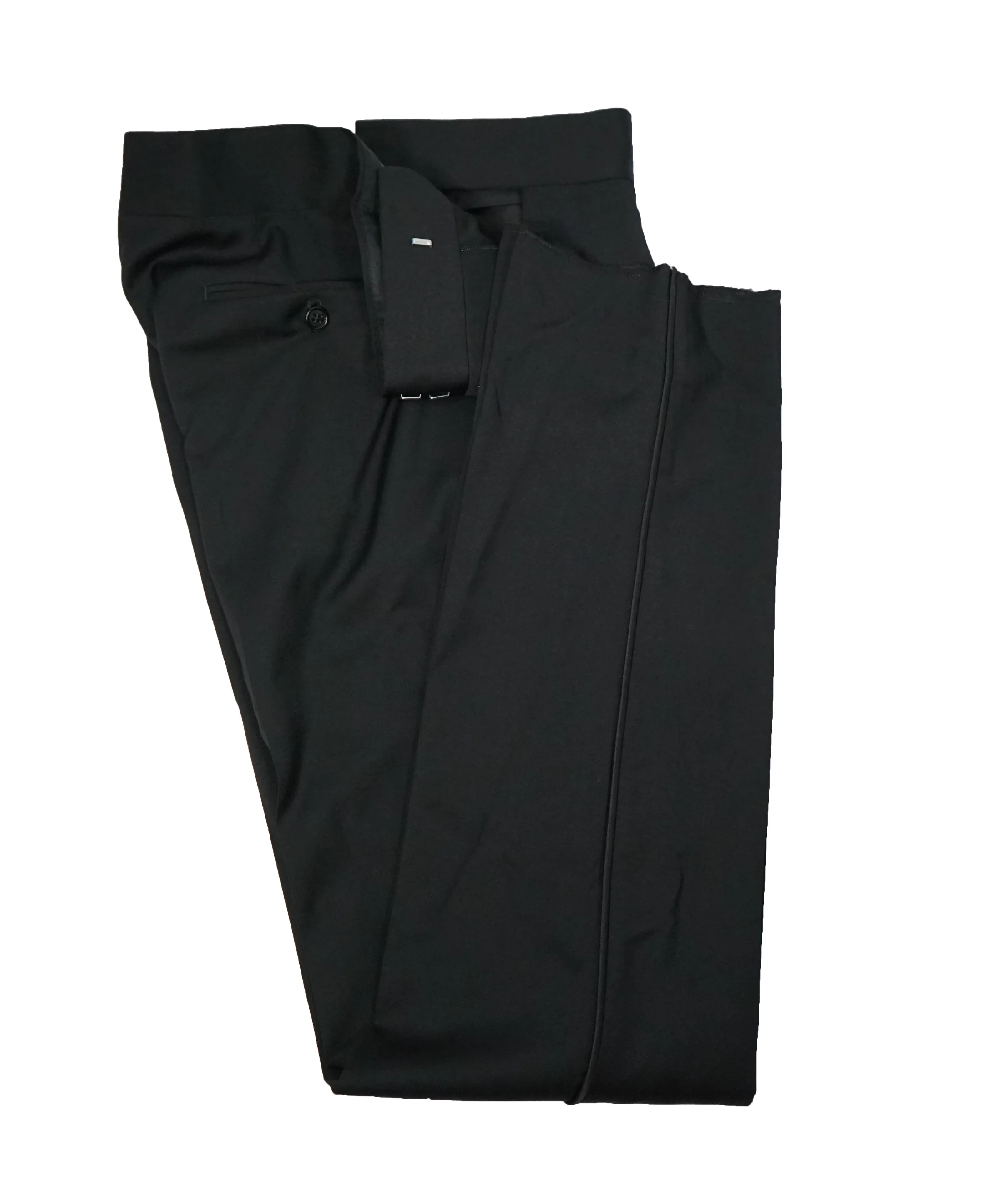 ARMANI COLLEZIONI - Black Peak Lapel 1-Button Satin Tuxedo -  38R