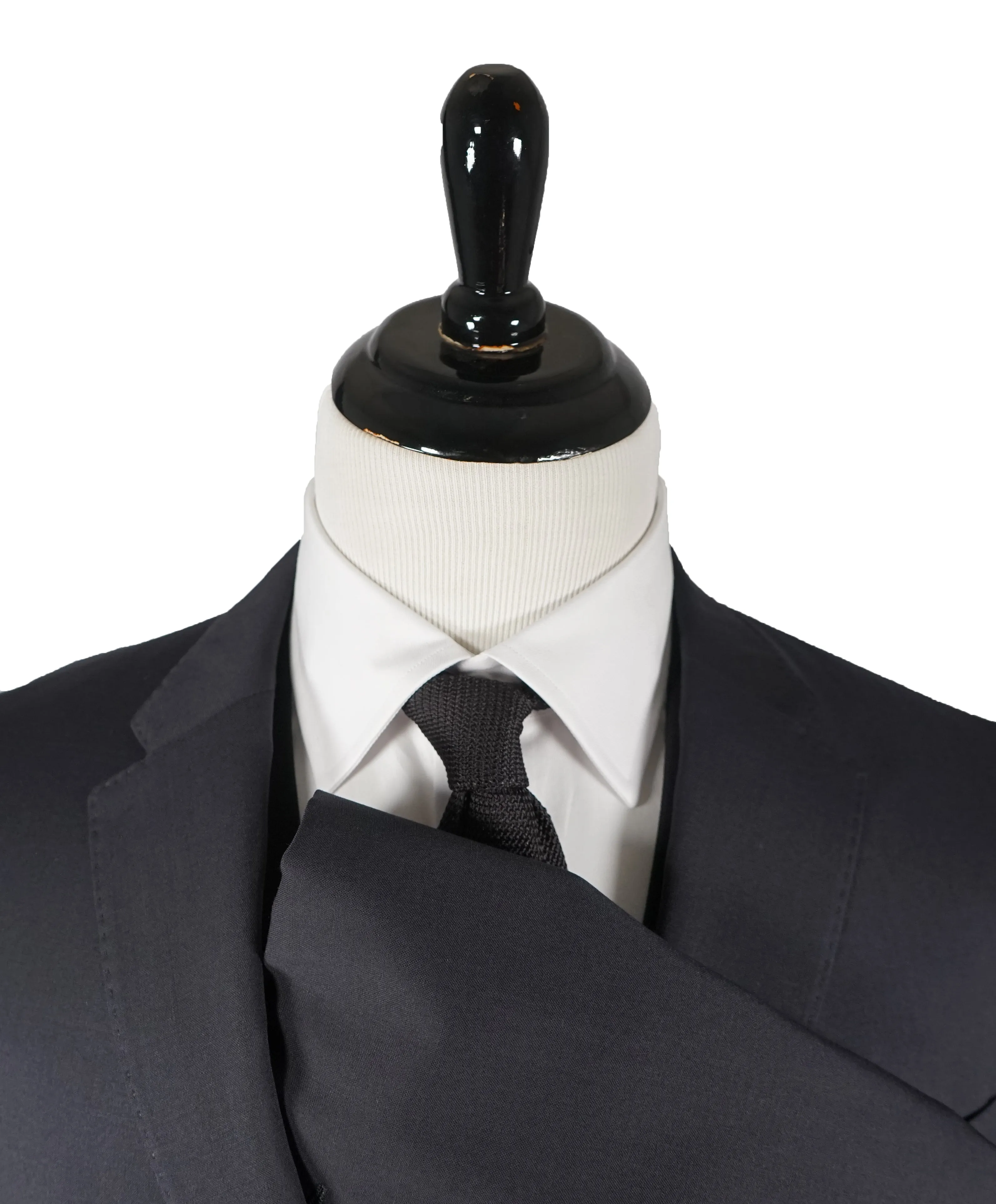 ARMANI COLLEZIONI - “M Line” 3-Piece Navy Solid Suit With Pick Stitching - 46R
