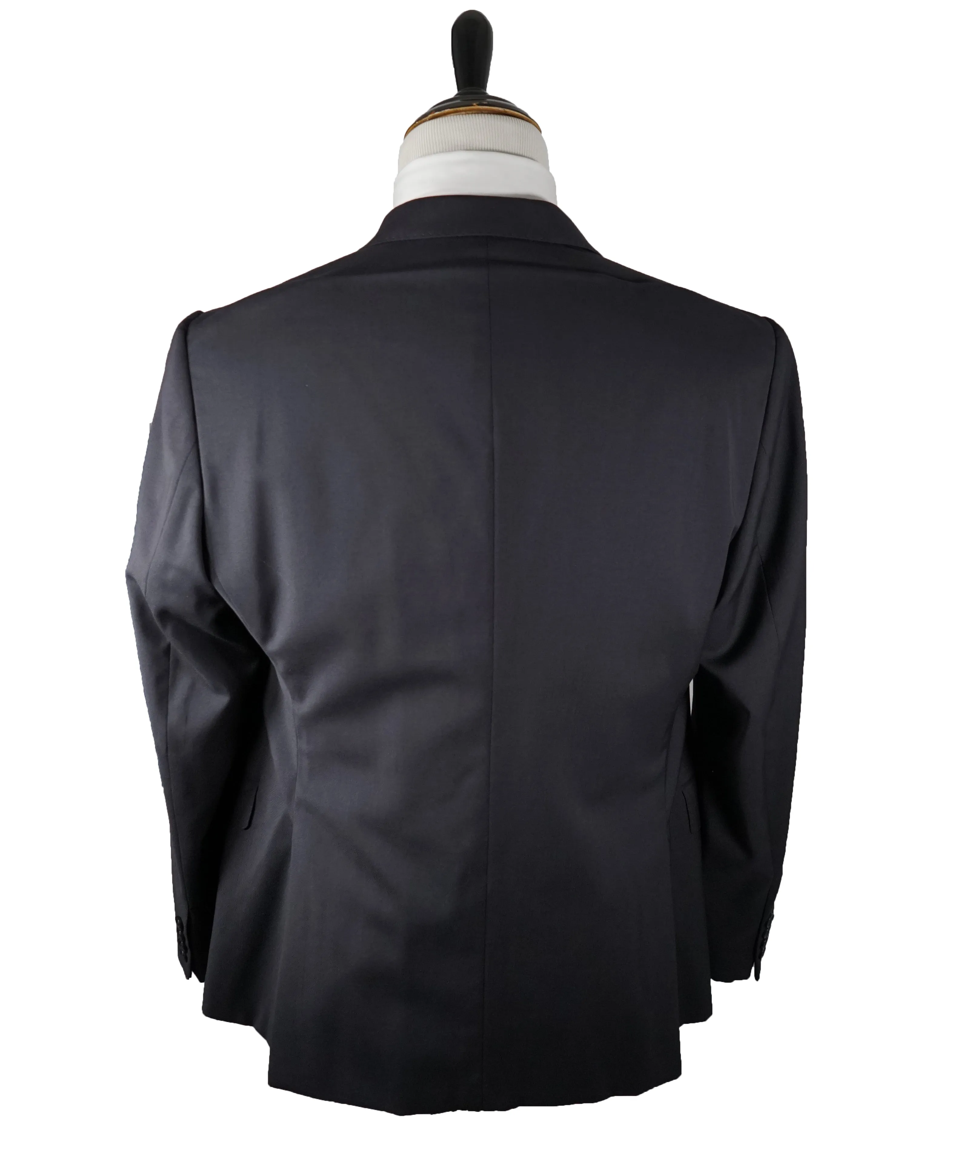 ARMANI COLLEZIONI - “M Line” 3-Piece Navy Solid Suit With Pick Stitching - 46R