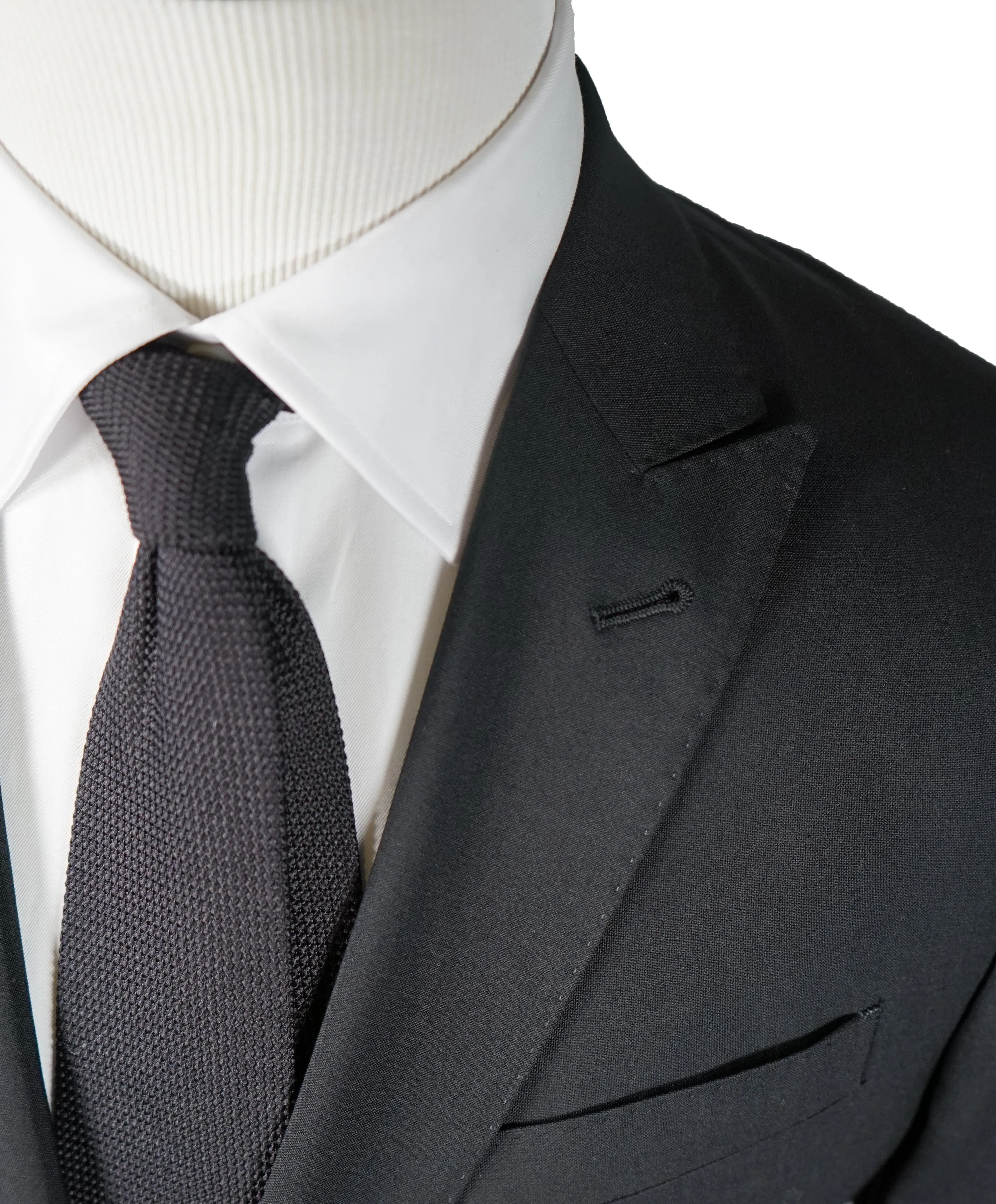 ARMANI COLLEZIONI - M Line Slim Drop 8 Black Peak Lapel Suit - 42R