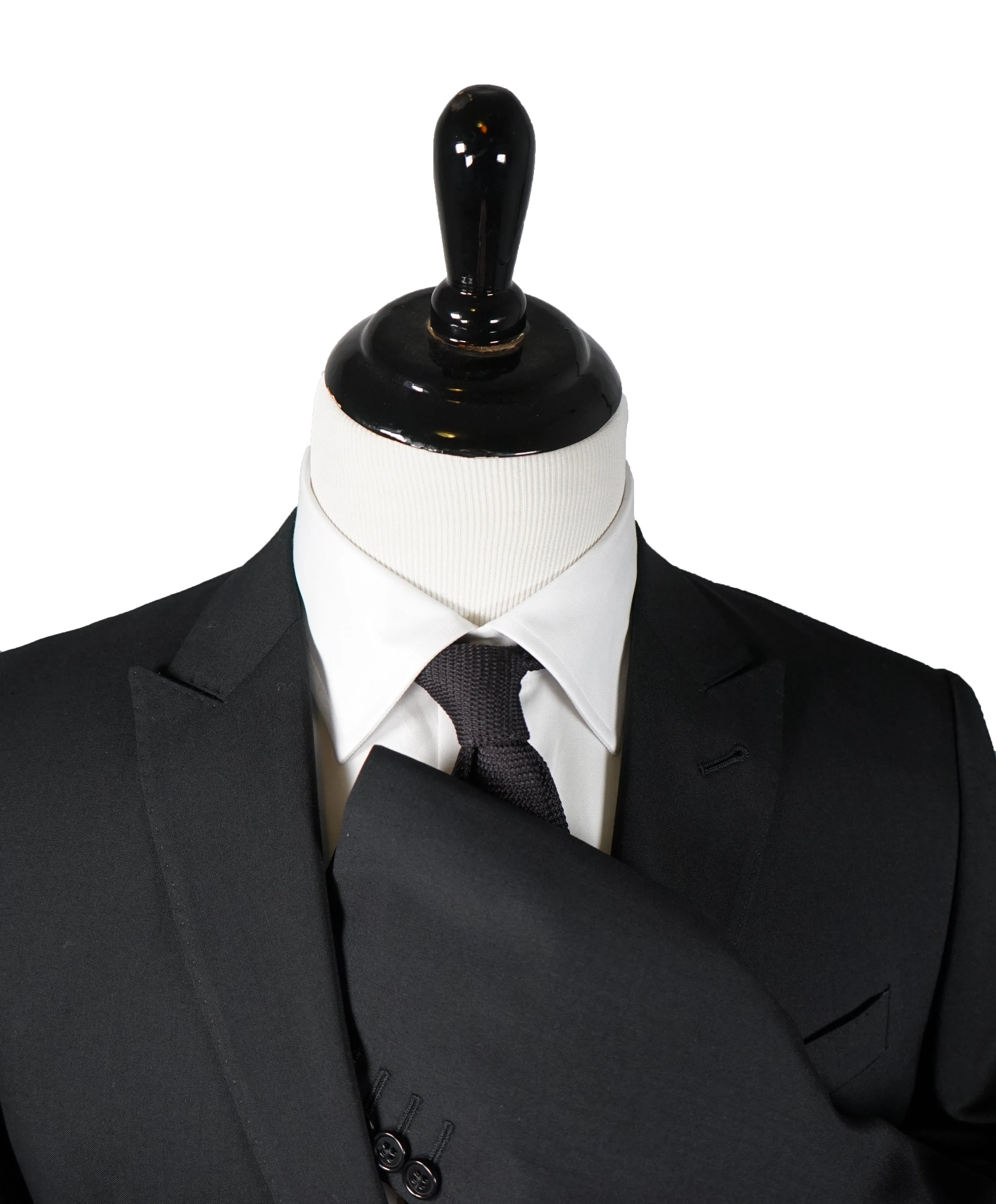 ARMANI COLLEZIONI - M Line Slim Drop 8 Black Peak Lapel Suit - 42R