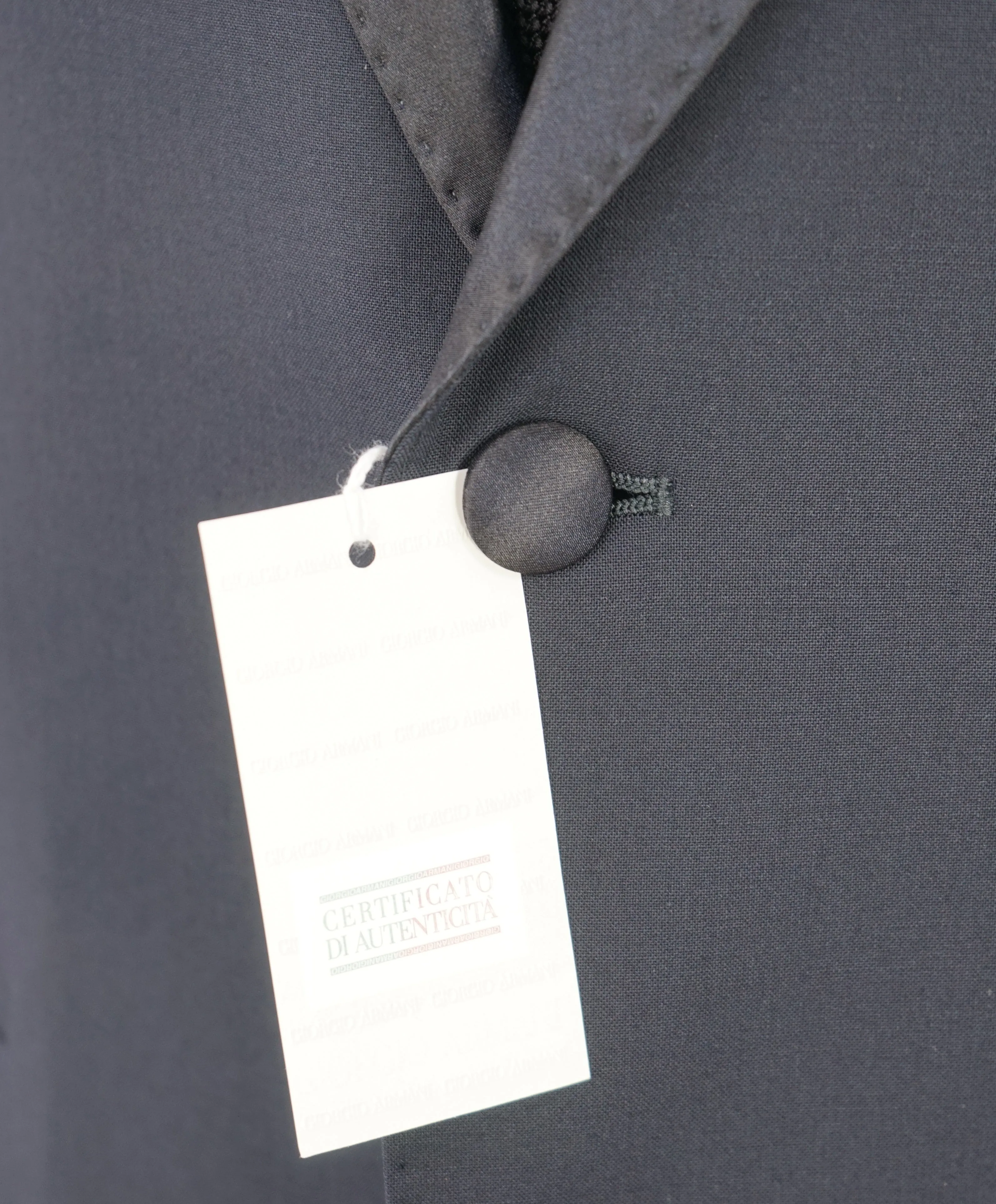 ARMANI COLLEZIONI - "M Line" Blue Slim 1-Button Tuxedo Peak Lapels - 42R