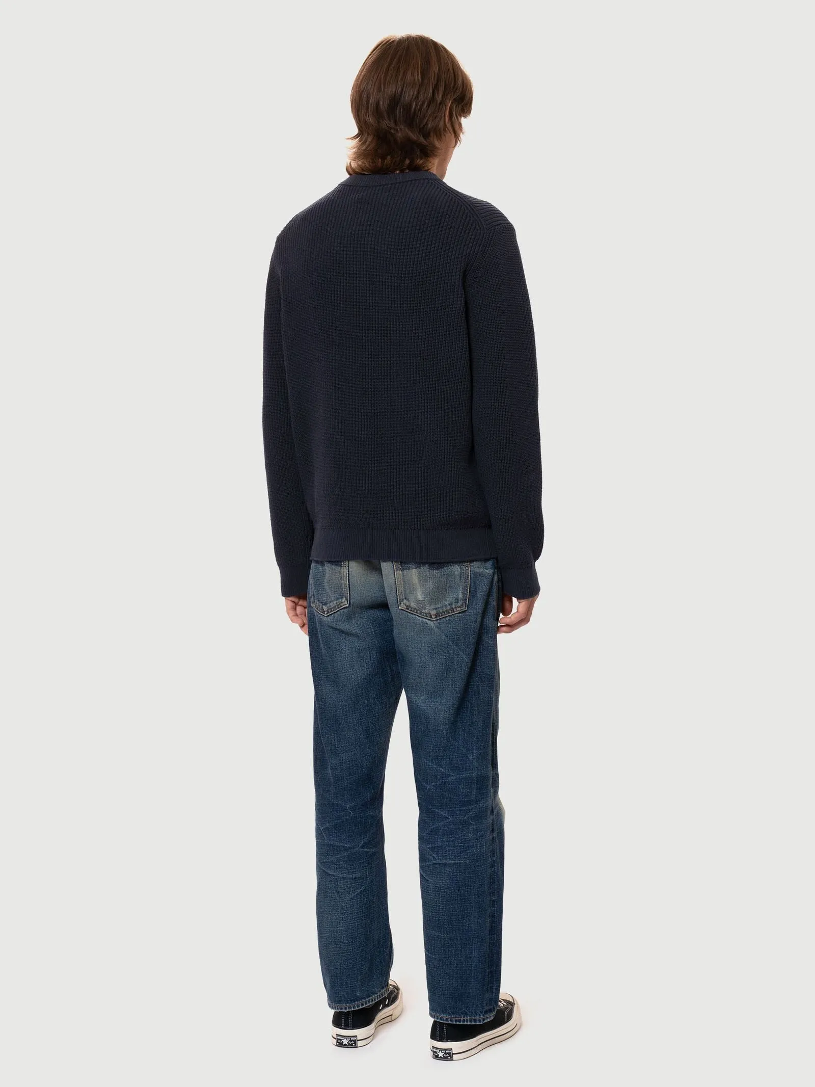 august rib cotton sweater in navy