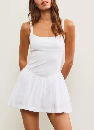 Basque Waist Sleeveless Skort Mini Dress