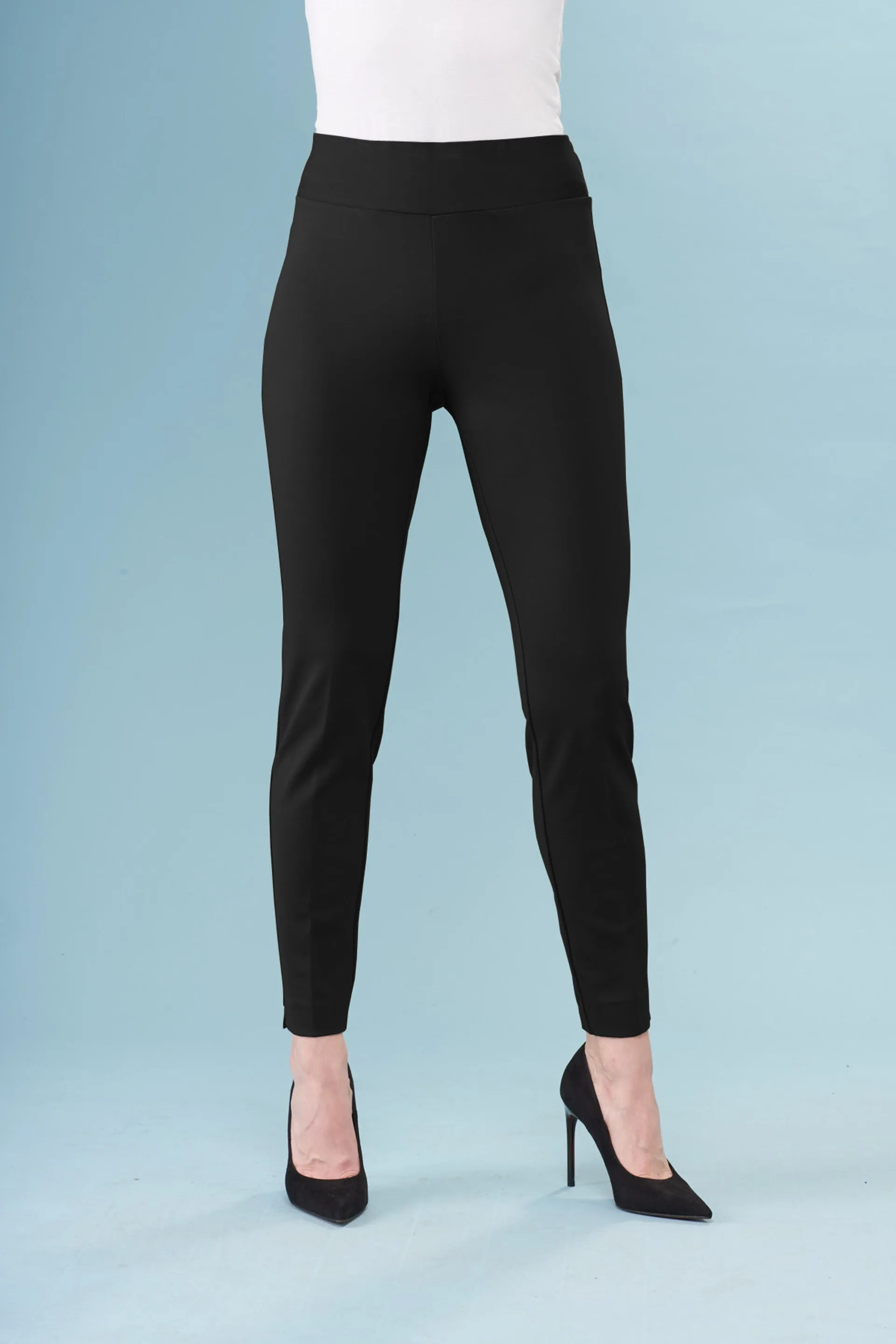 BCP8909SKB Solid Scuba Skinny Pants
