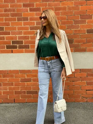 Beige Double Breasted Jacket