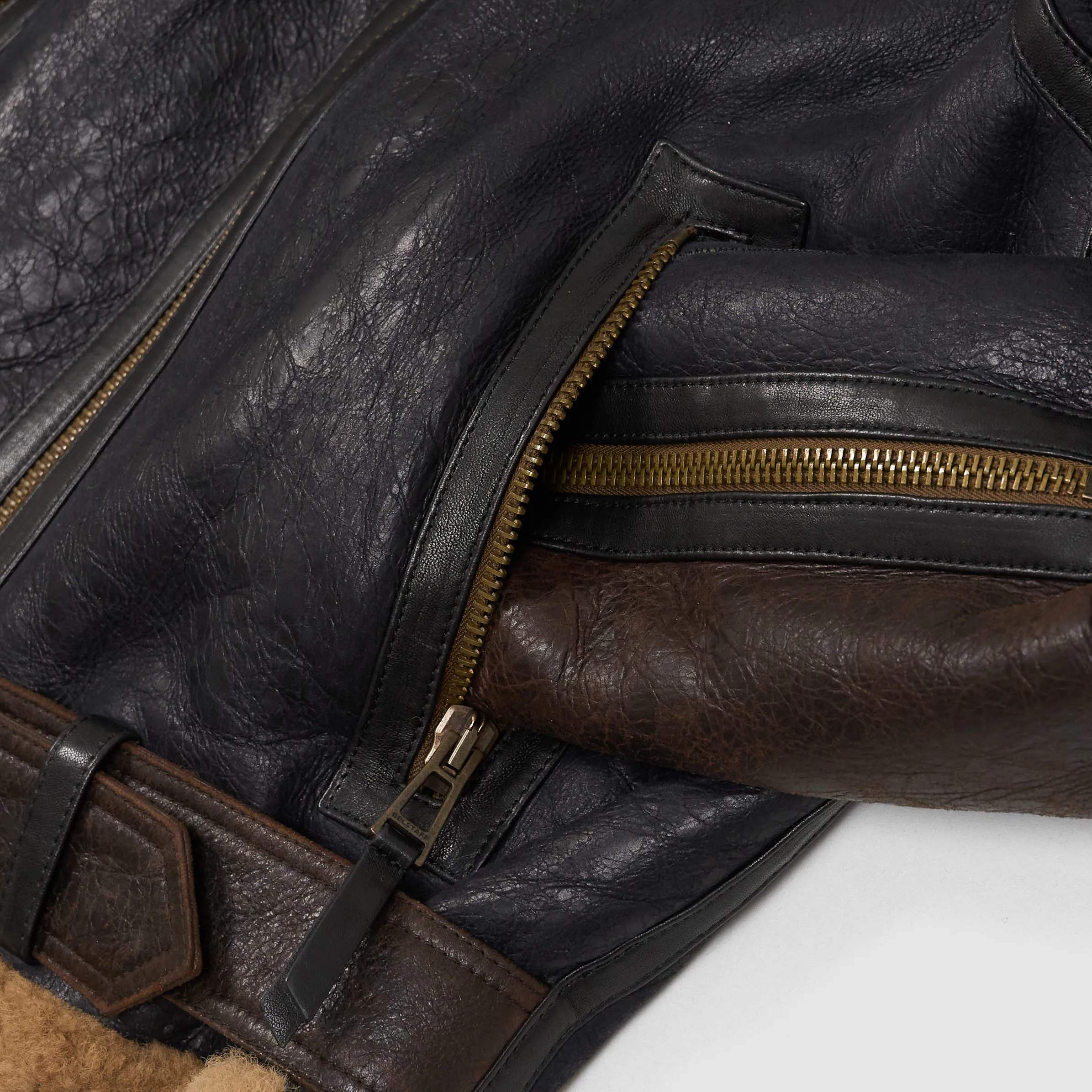Belstaff Ladies Aviator Shearling Leather Jacket