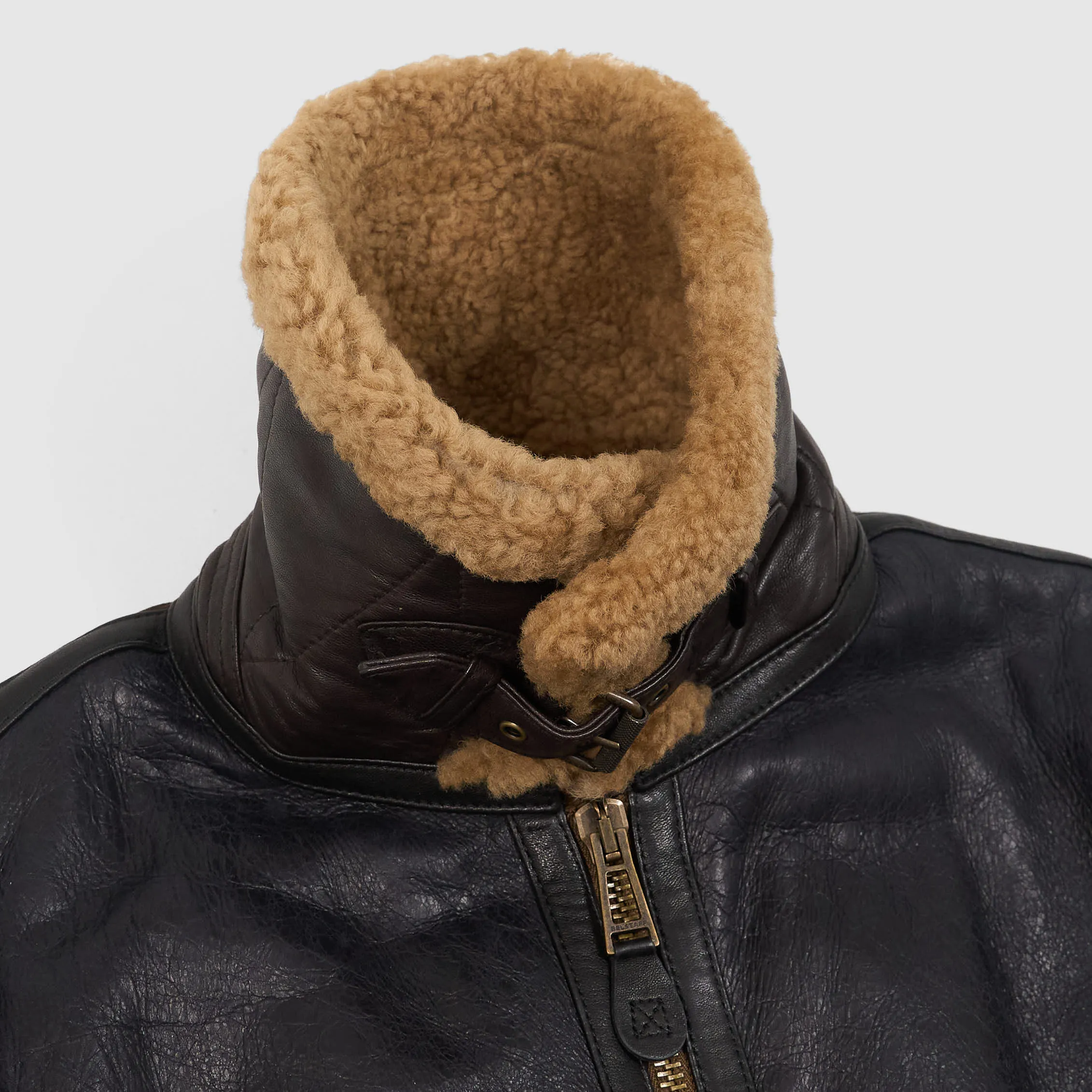 Belstaff Ladies Aviator Shearling Leather Jacket