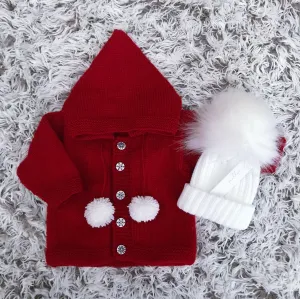 Bespoke Red Pom Pom Hoodie