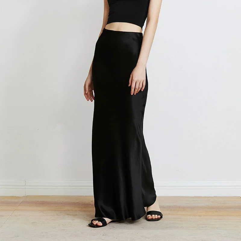 Bias-Cut Satin Skirt