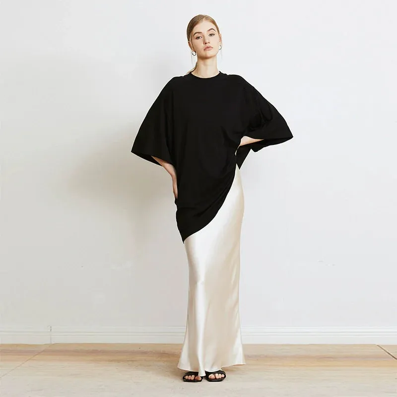 Bias-Cut Satin Skirt
