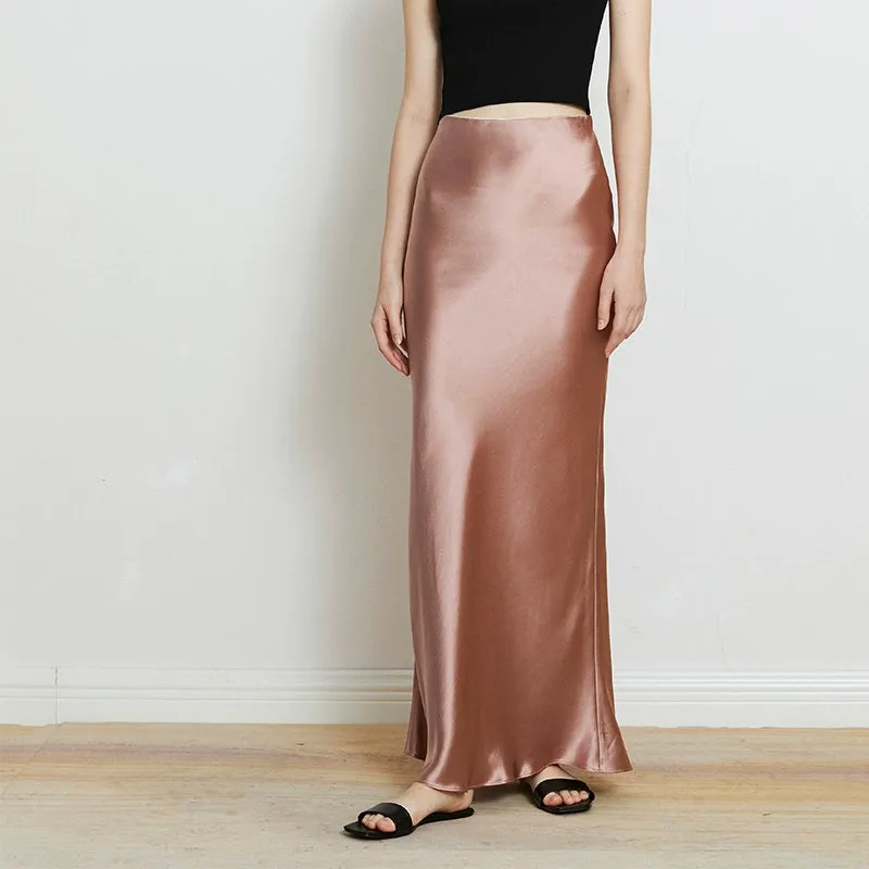 Bias-Cut Satin Skirt