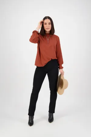 Black Knit Denim Pant