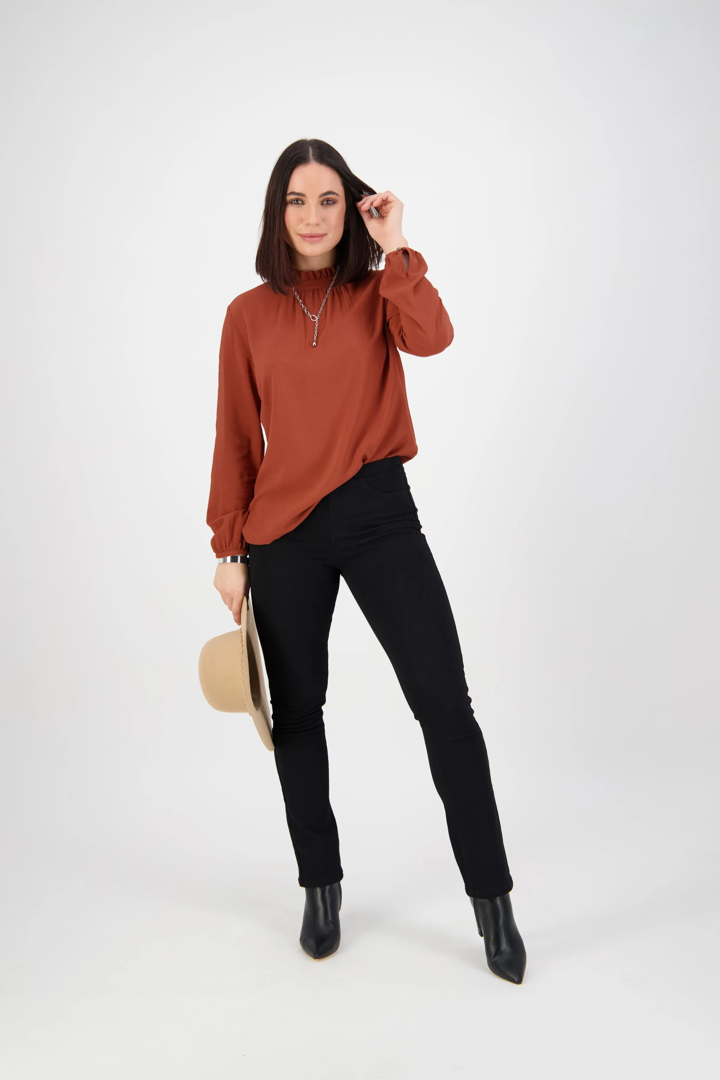 Black Knit Denim Pant