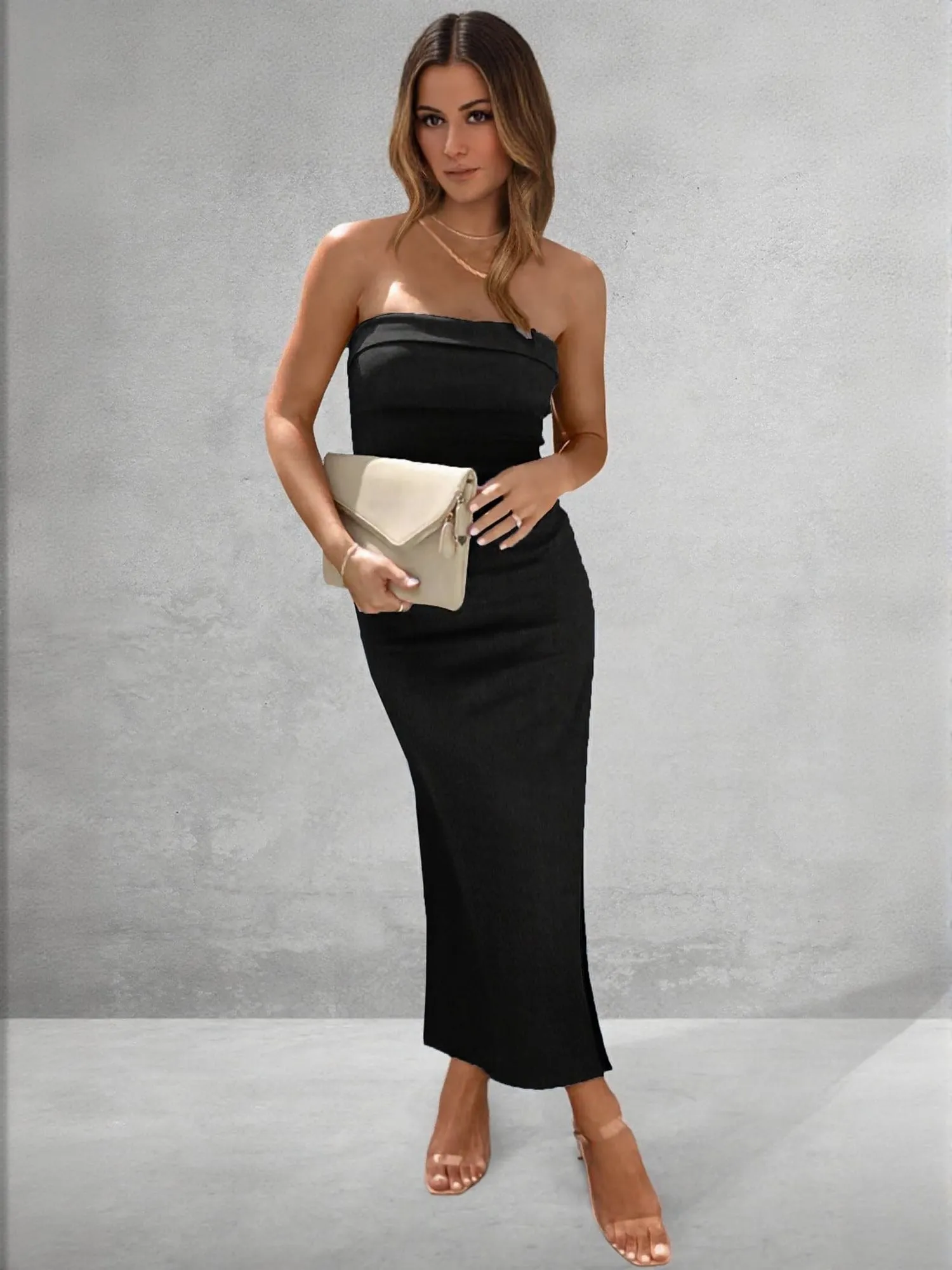 Black Off Shoulder Bodycon Dress