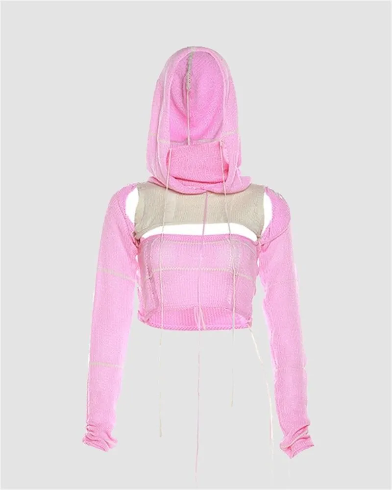 Blessed Thunder Knitted Top with Hoodie