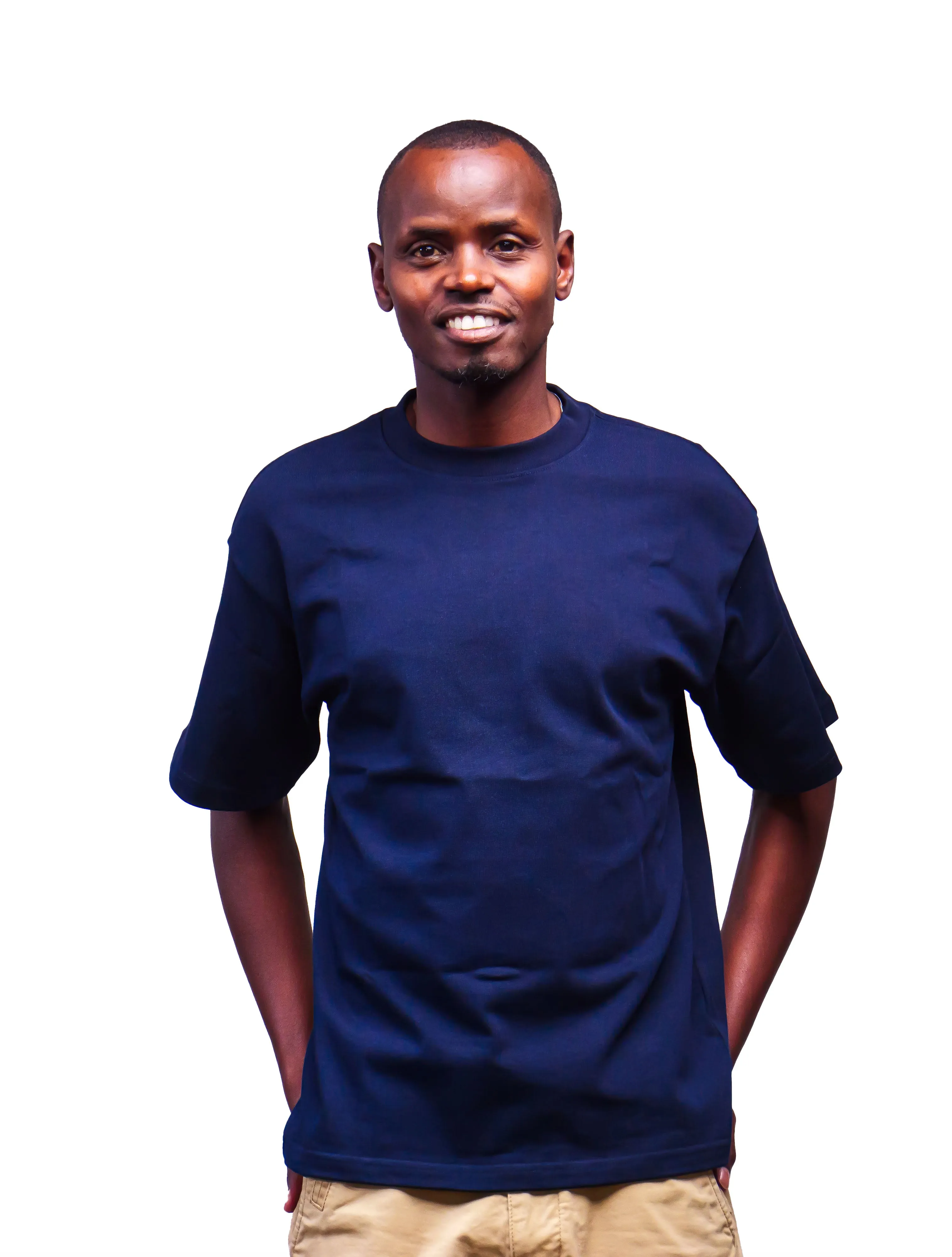 Boxy Crewneck T-Shirt- Navy