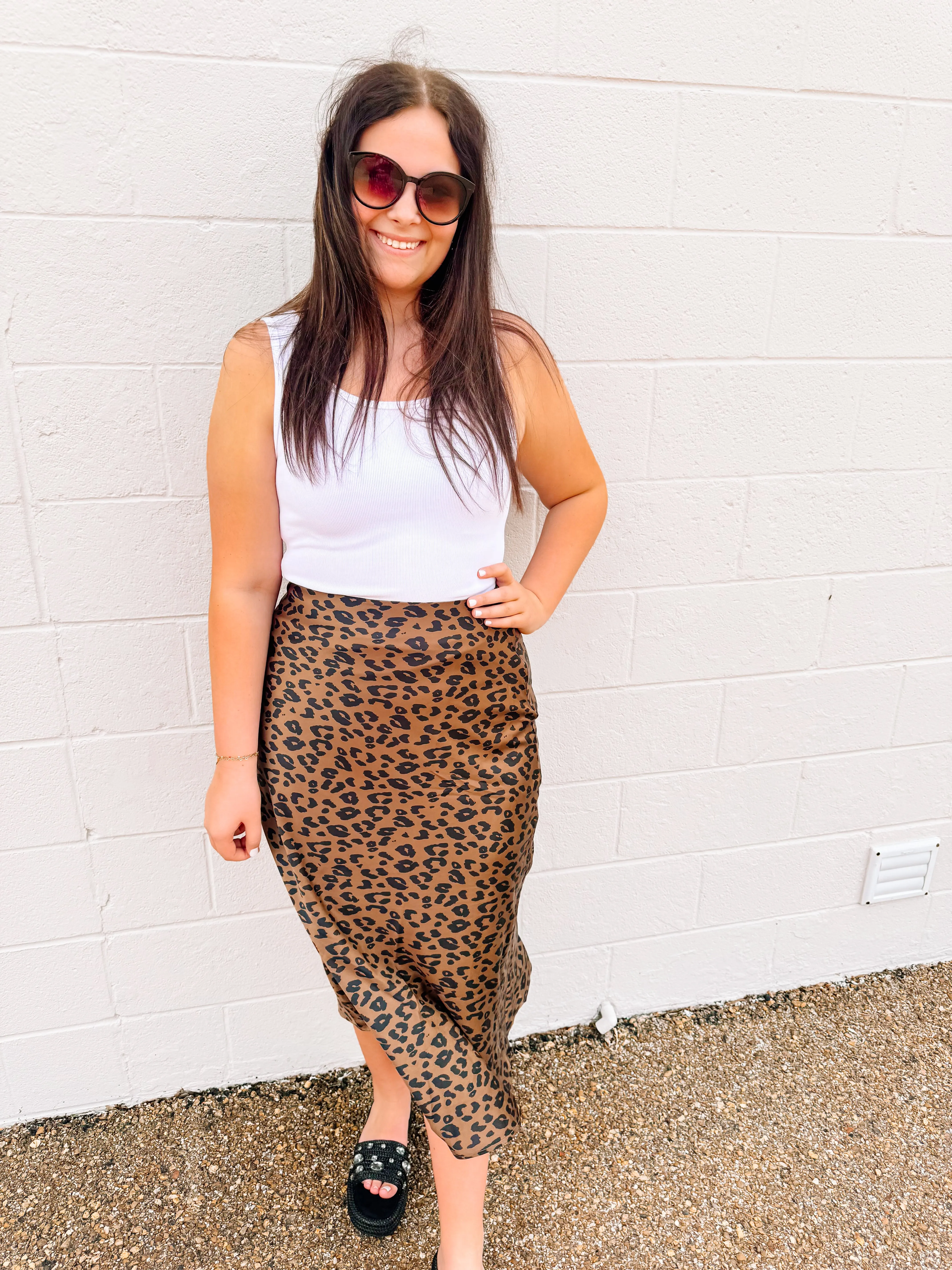 Brown Leopard Skirt