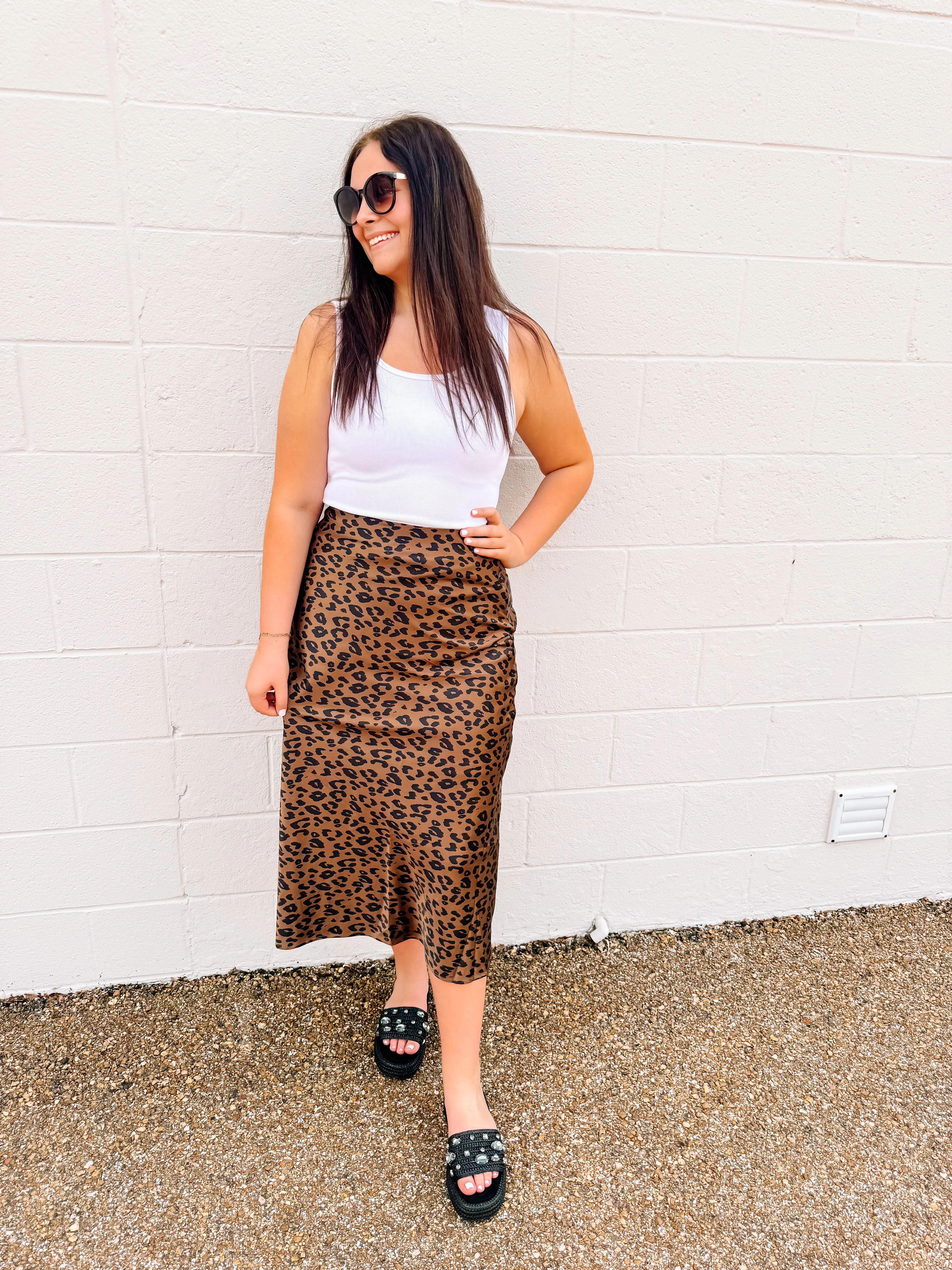 Brown Leopard Skirt