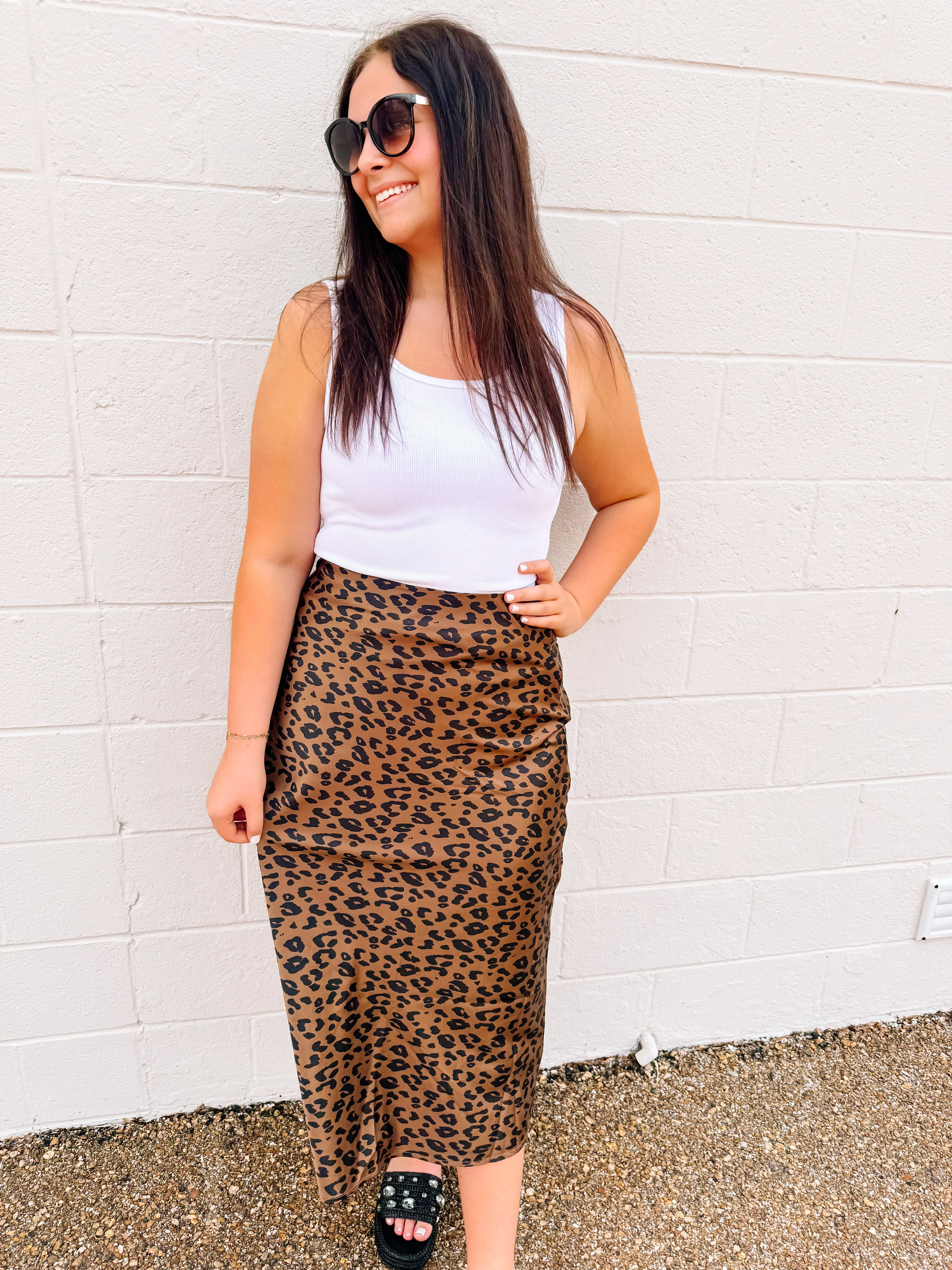 Brown Leopard Skirt