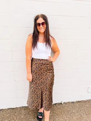 Brown Leopard Skirt