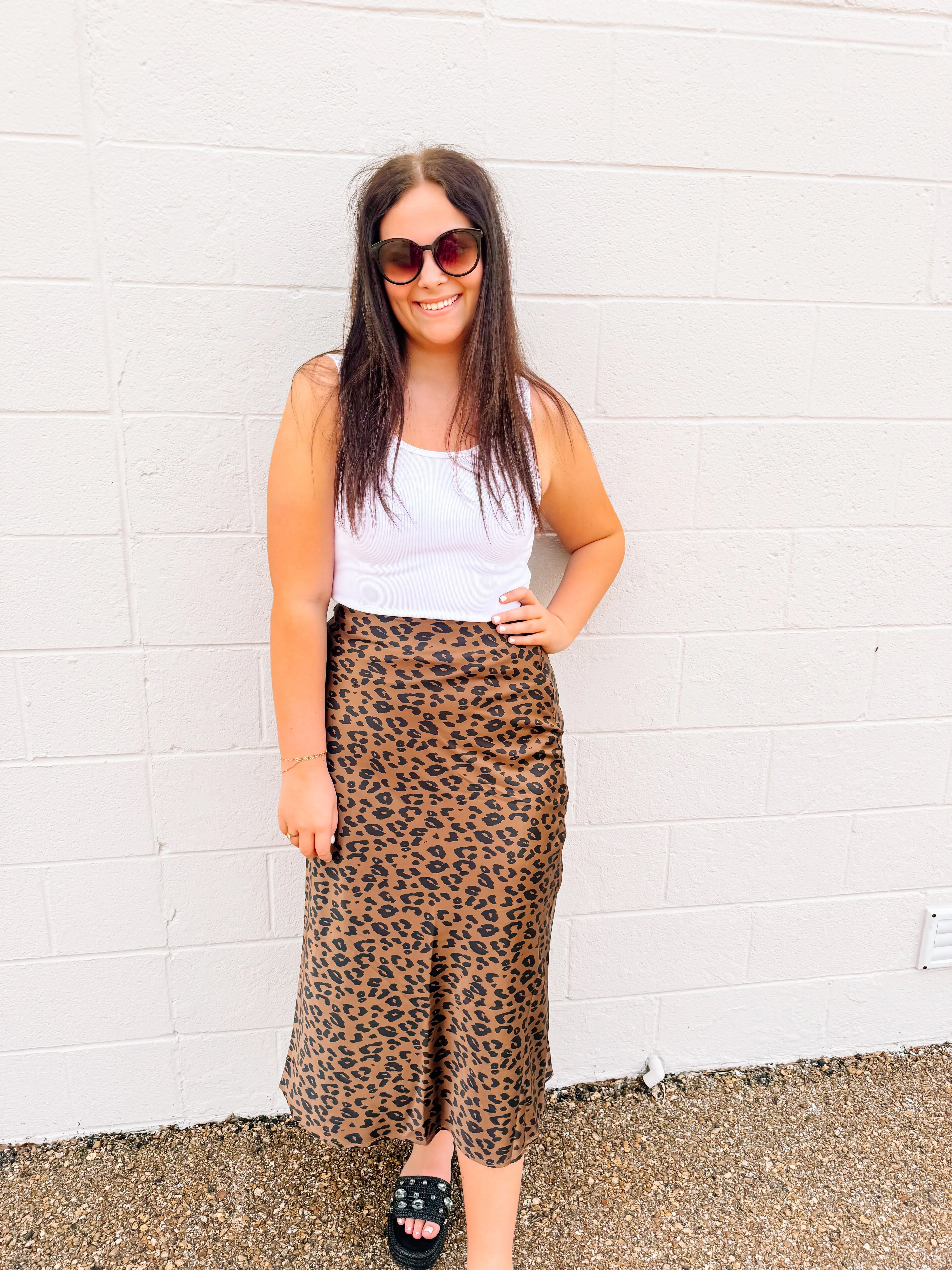 Brown Leopard Skirt