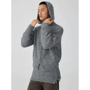 Brushed Mohair Hooded Cardigan