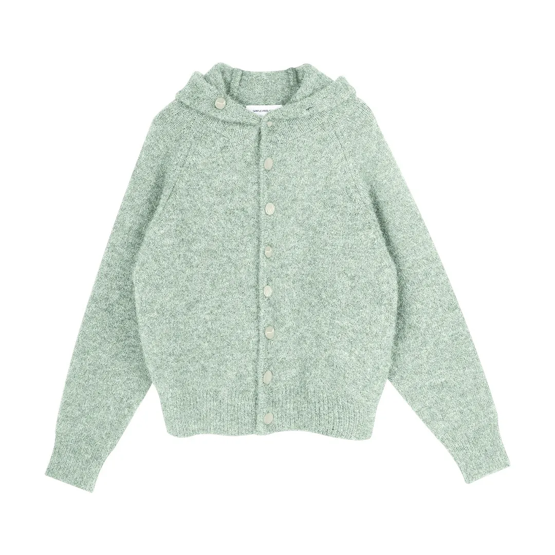 Brushed Mohair Hooded Cardigan