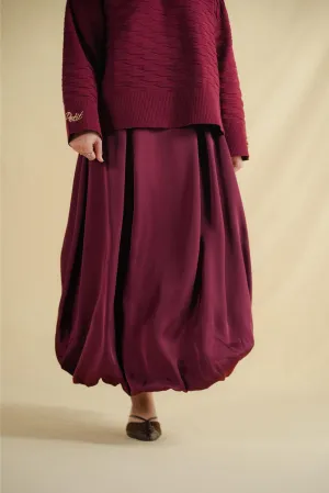 BUBBLE SKIRT IN BURGUNDY
