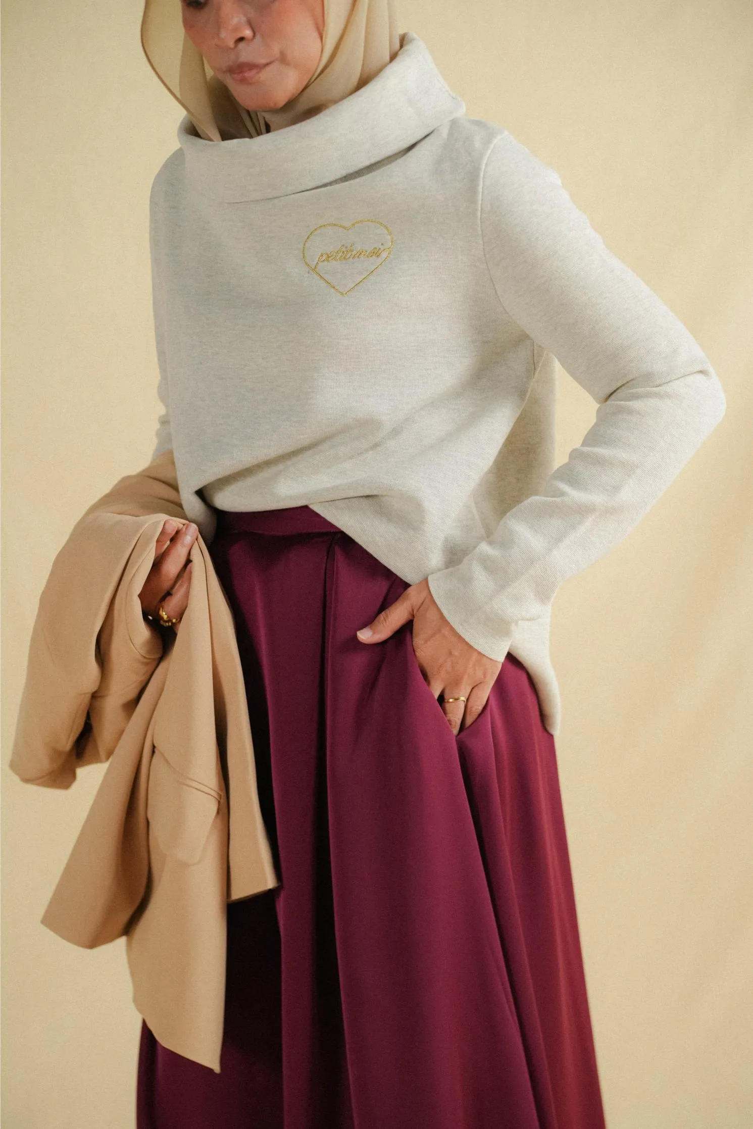 BUBBLE SKIRT IN BURGUNDY