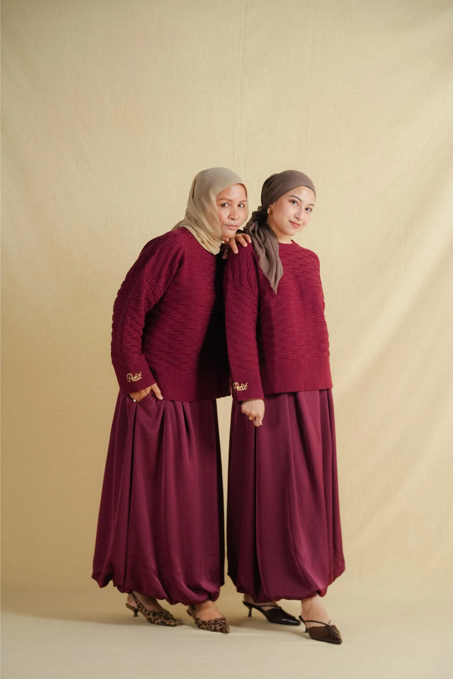BUBBLE SKIRT IN BURGUNDY