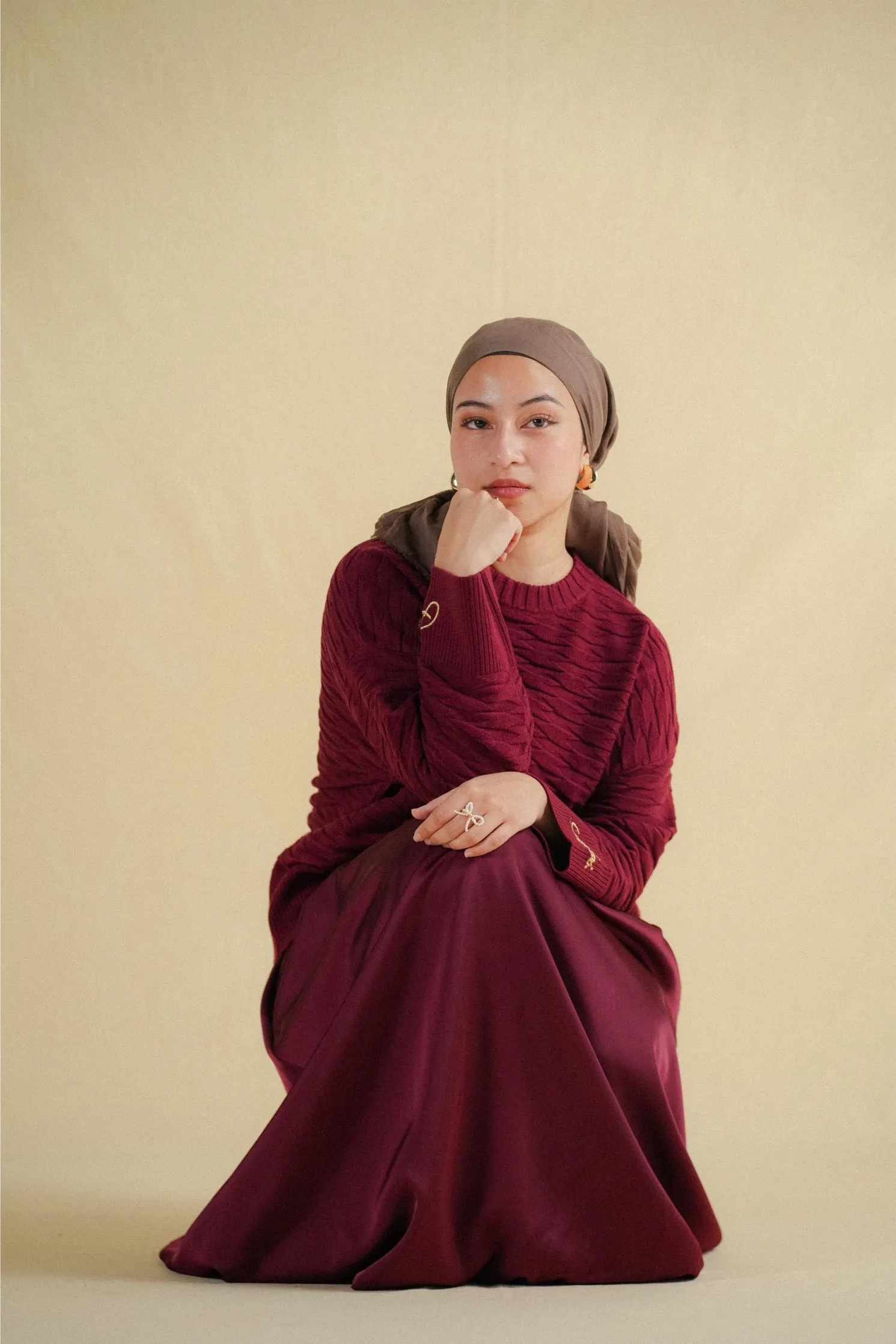 BUBBLE SKIRT IN BURGUNDY