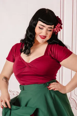 Burgundy Tammy Twisted Top