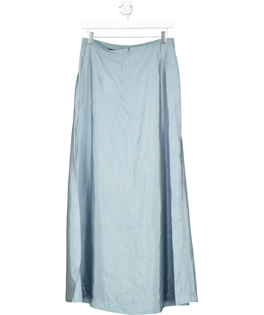 BY MALENE BIRGER New Season Dusky Blue Isoldas satin maxi skirt UK 10