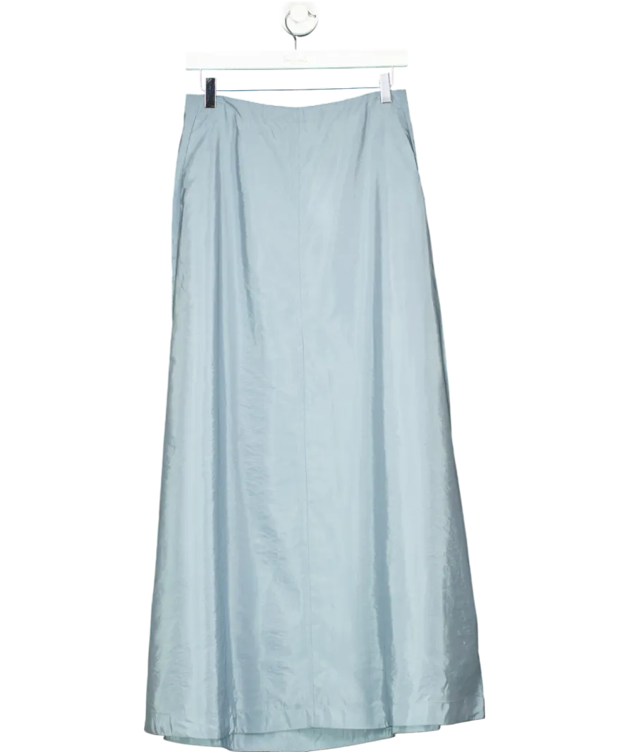 BY MALENE BIRGER New Season Dusky Blue Isoldas satin maxi skirt UK 10