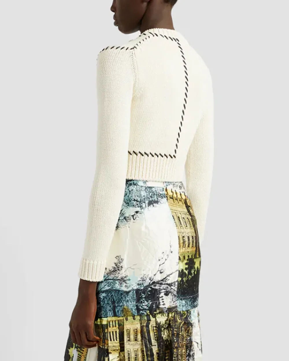 Calico Long Sleeve Cropped Cardigan